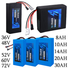 36V 48V 72V Ebike lithium Battery 10Ah/15Ah/20Ah For Electric Bicycle 200W-3600W