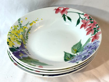 4 (3 + 1) SAVOIR VIVRE MEASOW SPENDOR RIMMED SOUP BOWLS YA053 -FREE SHIP