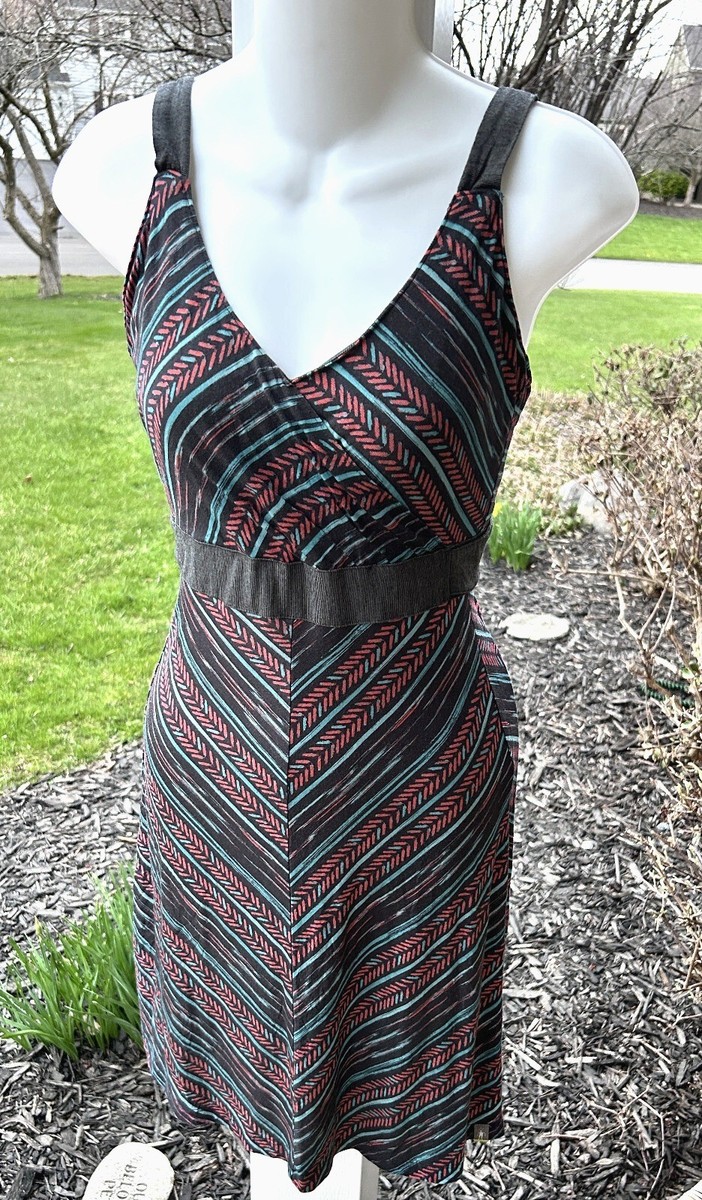 Womens SMARTWOOL Seven Falls Sleeveless Tank Dress Sz XS Shelf Bra Tie Waist +🎁
