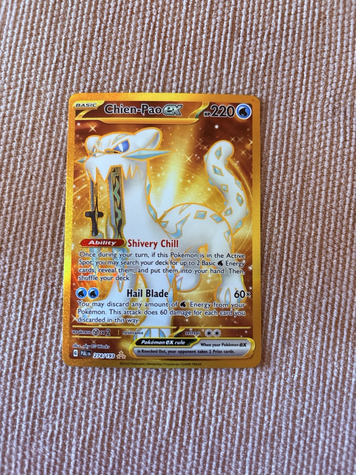 Chien-Pao ex 274/193 Paldea Evolved SV02 Hyper Rare Full Art Holo 220 HP EN