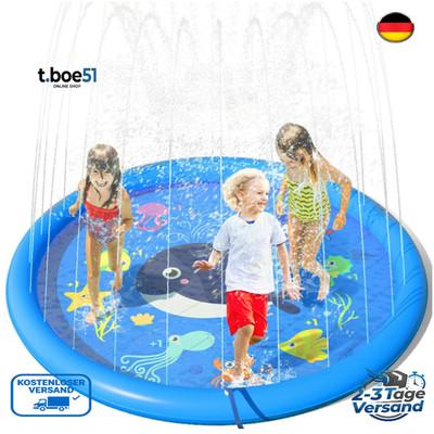 Peradix Splash Pad 170cm Wasser Spielmatte Anti-Rutsch Garten Sommer Kinder