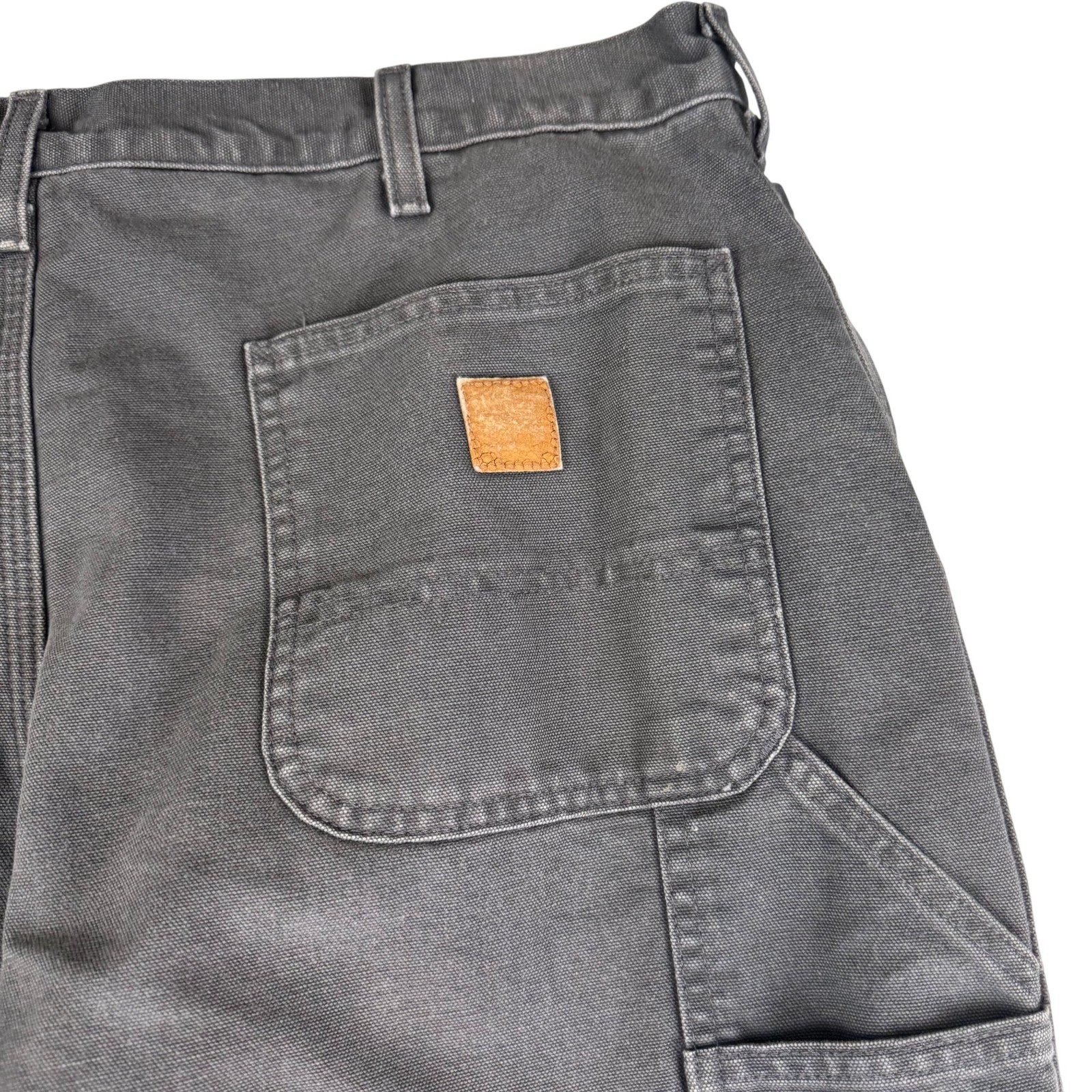 Carhartt Carpenter Trousers Mens W36 L32 Grey Cotton Flannel Lined Workwear Jean image 3