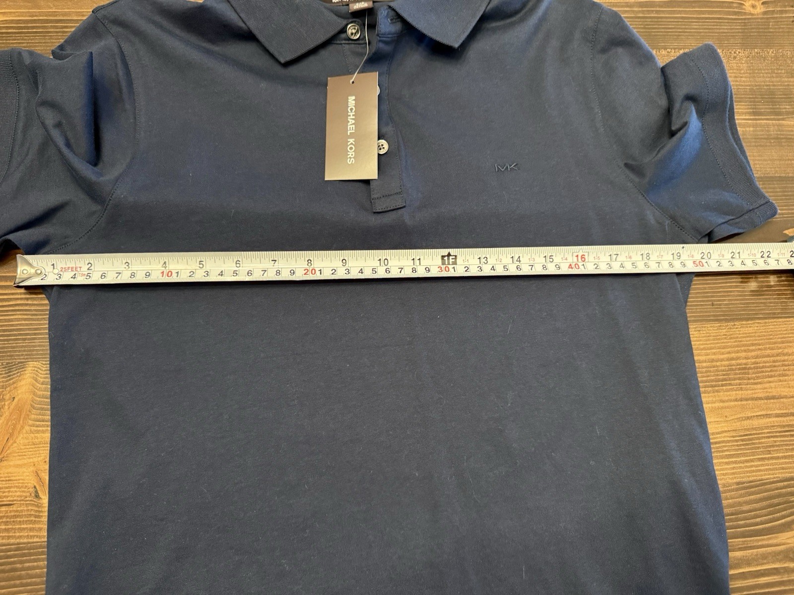 NWT Michael Kors Men’s Midnight Blue Textured Polo Shirt Size S thumbnail 6