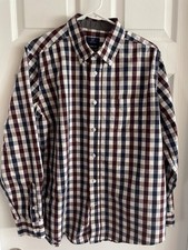 George Button Up Classic Fit Shirt Mens Sz Large 42-44 Plaid Long Sleeve