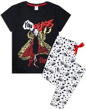 Disney Black Cruella De Vil T-Shirt and Lounge Pants Womens