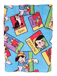 Disney Pinocchio Comforter Blanket Twin Size Vintage Rare Reversible Figaro Blue