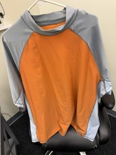 UV SKINZ Sunwear Rash Guard Orange Gray 3XL Sun Protection Swim Shirt