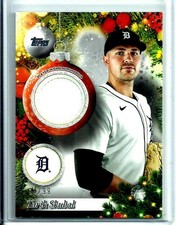 Tarik Skubal 2025 Topps Holiday # PR-TS Relic # d  14/99 Player Worn 🐯 Tigers
