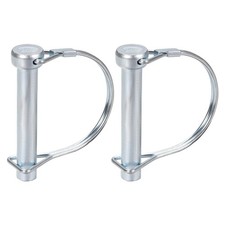 2Pack 10mmx50mm Shaft Locking Pin Carbon Steel Round Trailer Coupler Pin Silver