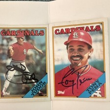 Topps 1987 Topps Cardinals IP Autographed John Tudor #792 Tony Pena #410 Lot