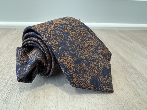 Joseph A. Banks 1905 Paisley Blue gold Tie - Picture 1 of 7
