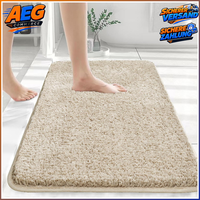 Badezimmerteppich Beige Rutschfest Waschbar Mikrofaser 40X60Cm Badematte