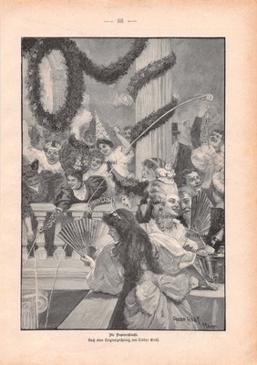 The Battle of Paper - Oskar Gräf - 1896 - Historical Woodblock Print ~22x31cm