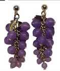 2 PR NEW 1989 FROSTED GRAPES WHITE & PURPLE CLIP ON EARRINGS BY AVON FREE SHIP! — photo 4
