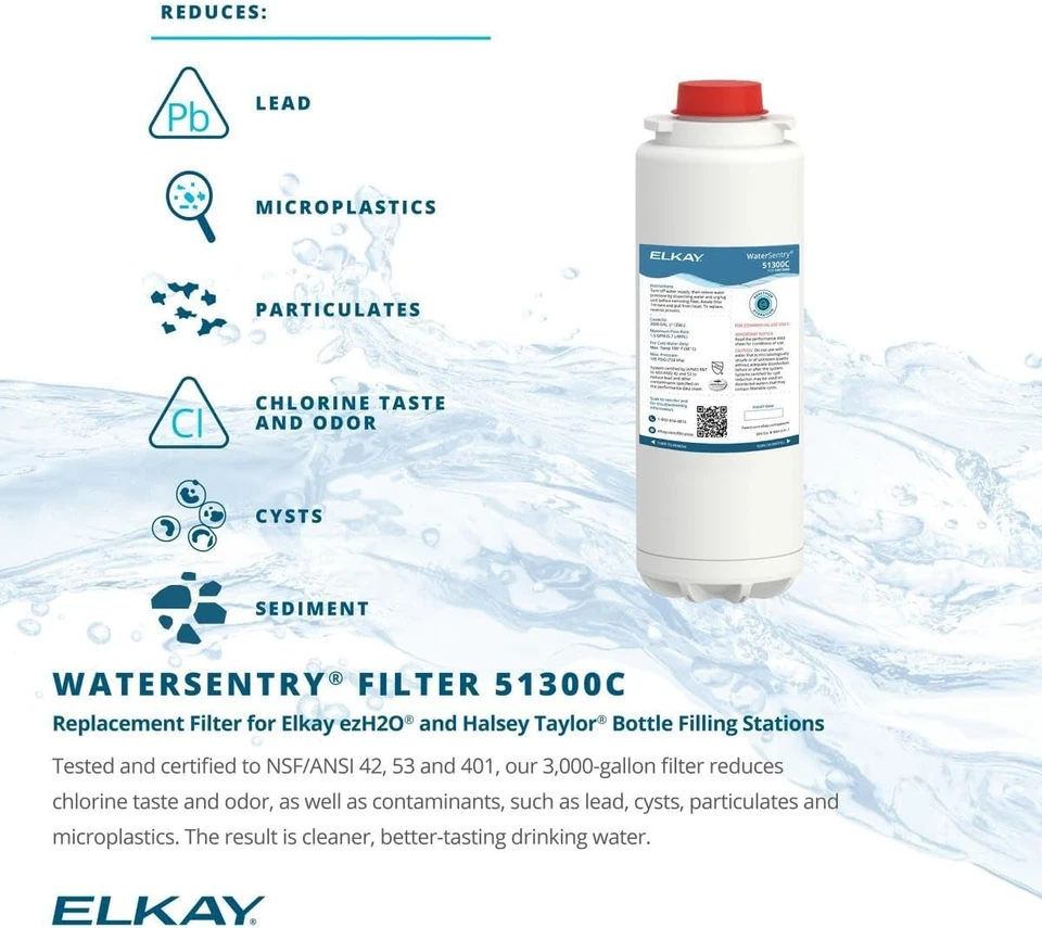 Запечатанный 3 x Elkay 51300C WaterSentry Plus сменный фильтр (наполнители бутылок) новый - Изображение 4 из 4