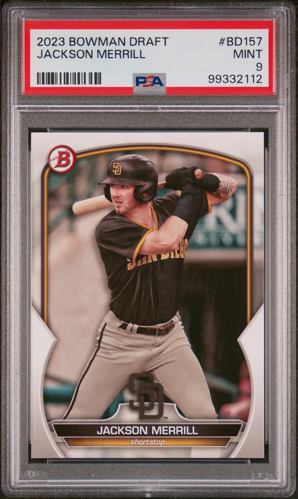 2023 BOWMAN DRAFT #BD157 JACKSON MERRILL PSA 9