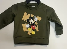 Baby Mickey Mouse 3-Piece Outfit Set Hoodie Vest Sweatshirt Pants Green 80