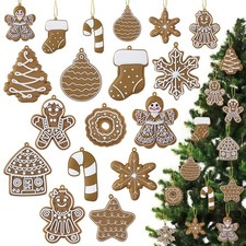 12pcs Gingerbread Cookie Ornaments Bulk, Cookie Gingerbread Christmas Tree De...