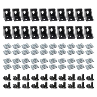 20 Sets 2020 Aluminum Extrusion Corner Brackets - 20 Series 90 Degree Right Angl