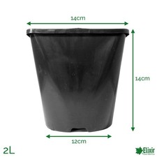 Square Plant Pot 0.25 0.75 1 2 3 5 5.5 11 L Strong Black Plastic Hydroponic Pots