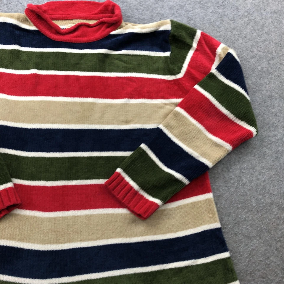 Suéter Mountain Lake Para Mujer Grande Rayas Cuello Alto Pullover Acrílico Tejido Foto 3 de 4