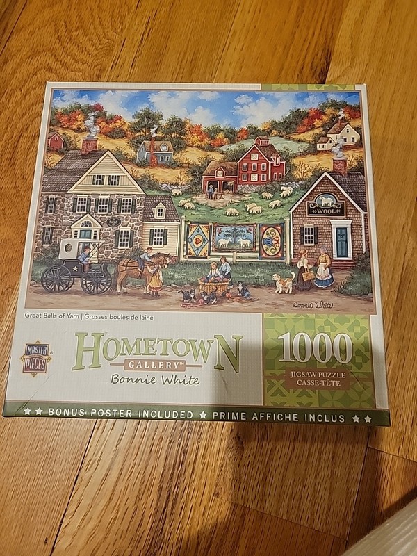 1000 piece jigsaw puzzle Used Great Balls of Yarn. Masterpieces Hometown Gallery