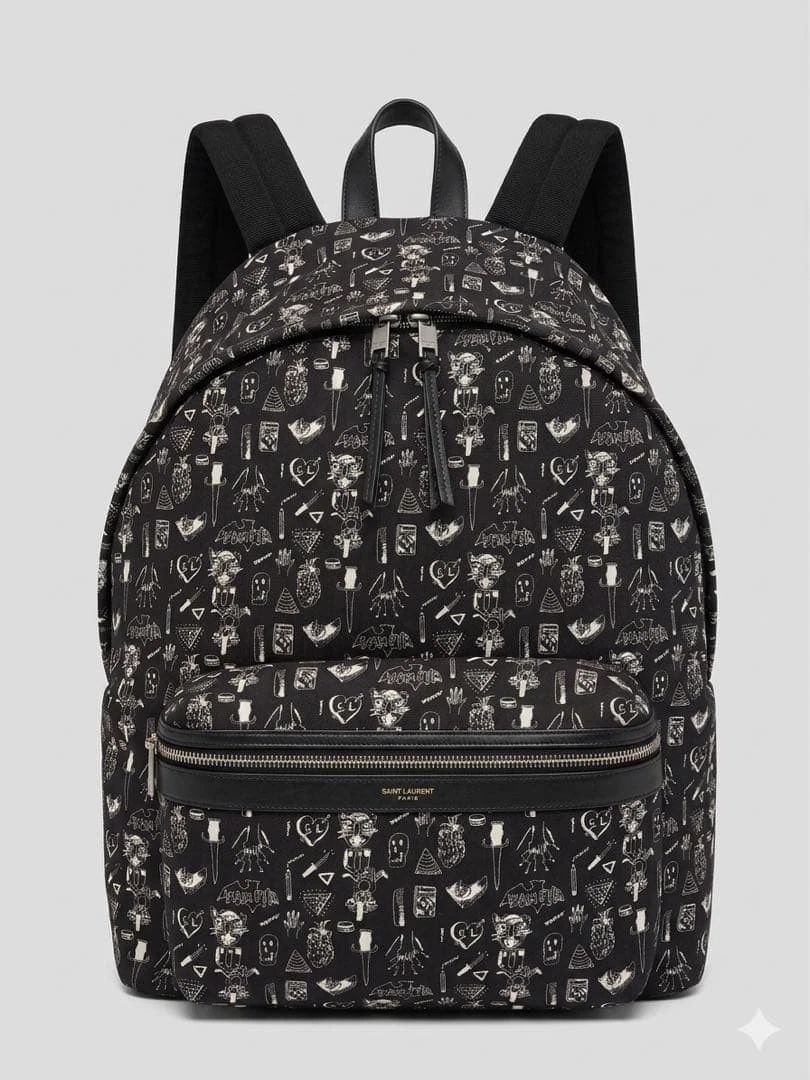 希少‼️SAINT LAURENT キャンバスブラックバックパック Saint Laurent Backpack Black Bags & Handbags for Women for sale | eBay