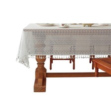 Tovaglia rettangolare in cotone con uncinetto vintage per ambienti pranzo