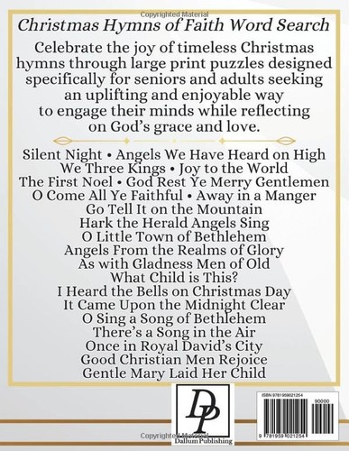 Christmas Hymns of Faith Word Search Large Print Puzzles A Christian Word Find B - Picture 2 of 2