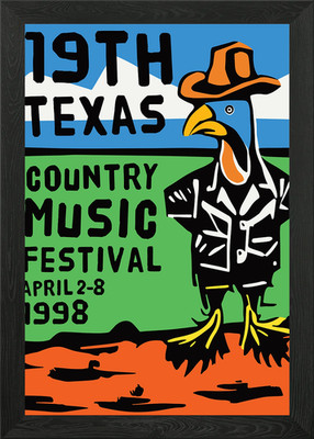Texas Country Musik gerahmtes Wandbild Poster Leinwanddruck Bild