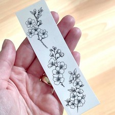 Temporary tattoo sheet Cherry Blossom, Tiny Black Floral Tattoos, Flower Tattoo