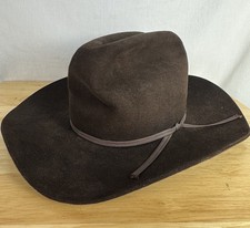 Bradford Western Cowboy Hat Size 7 Chocolate Brown Genuine Fur Felt Vintage