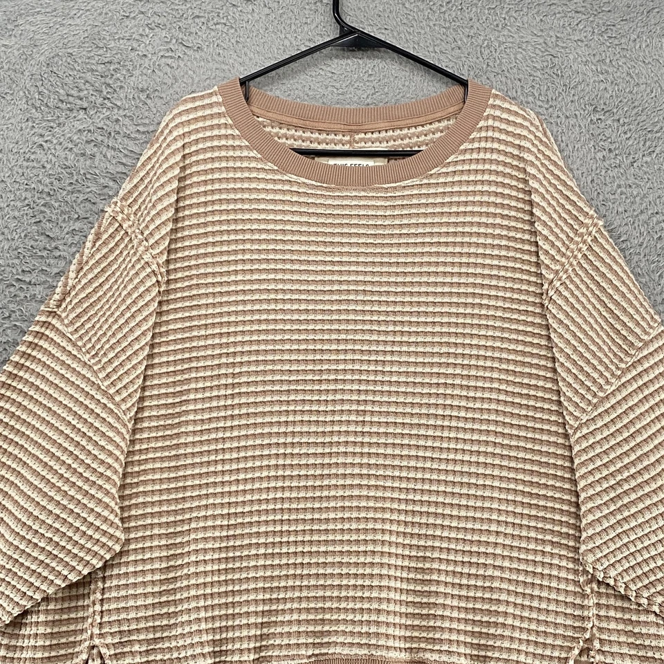 Свитер женский American Eagle Outfitters большой вафельный вязаный жилой с круглым вырезом - Изображение 2 из 4