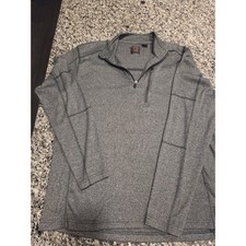 VTG 1946 Mens Quarter Zip Pullover Heather Grey Mock Neck Sweater Large