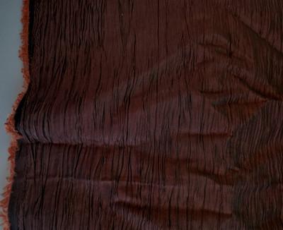BROWN/COPPER  CRINKLE TAFFETA  POLYESTER  NYLON FABRIC  18X56 INCHES