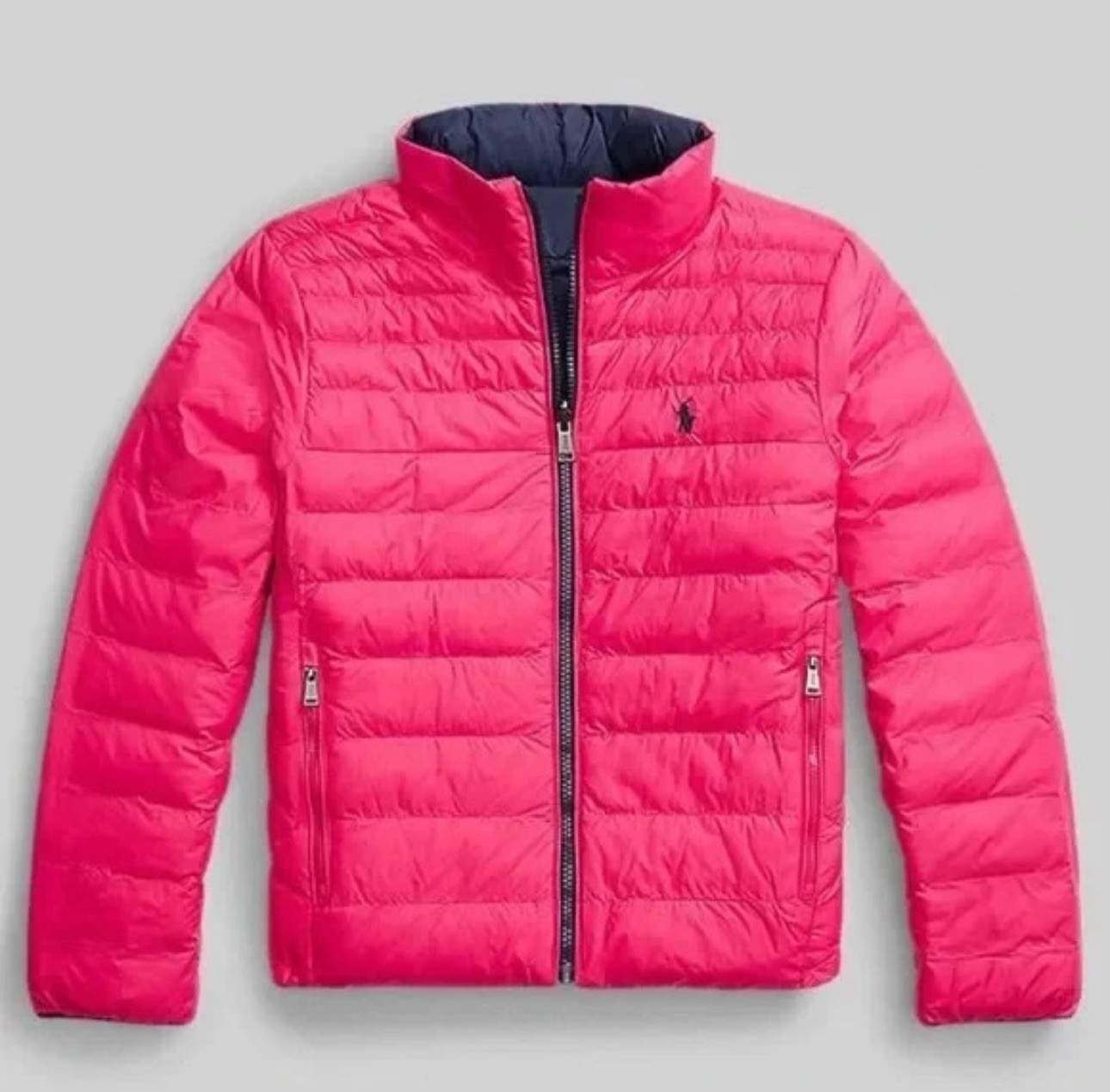 Polo Ralph Lauren reversible P-Layer 2 jacket fuchsia/navy nylon Girls L 14-16