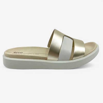 ECCO Flowt White Purple Gold Womens Sandal Slide