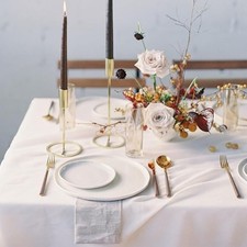2 Pack White Table Cloth Rectangle 60 X 102 Inch Polyester Tablecloths, Wrink...