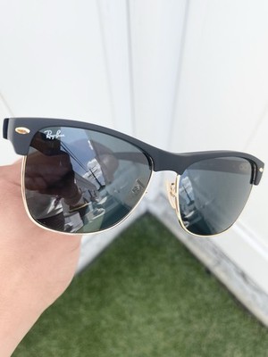New Ray Ban Clubmaster Oversized RB4175 4175 Black Gray Lens Size 57/16