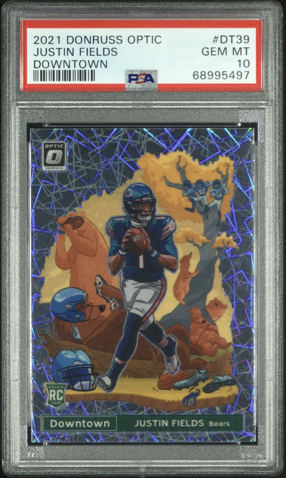 2021 Panini Donruss Optic Justin Fields Rookie Downtown PSA 10 Gem Mint #DT39 RC