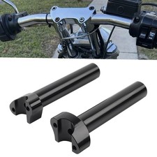 6.5" Straight Handlebar Rises for Harley 1" Handlebars Dyna Low Rider Super Glide Blk