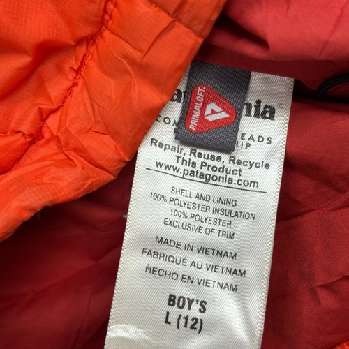 Patagonia Jacket Kids Large Orange Nano Puff Primaloft Insulated Coat Youth* - Picture 7 of 14