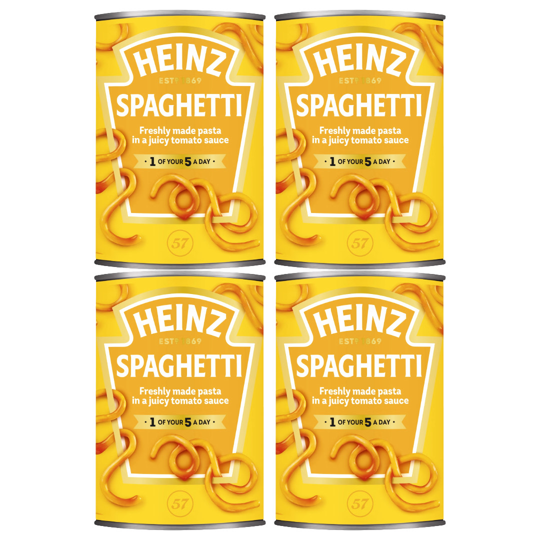 Heinz Spaghetti in Tomato Sauce 4x 400g, Freshly Made Pasta in a Tomato Sauce