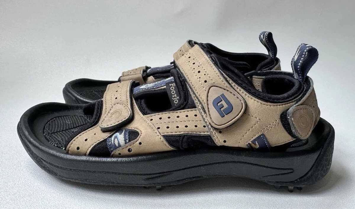 FootJoy Golf Sandals Shoes Size 9 M Tan Leather Spiked Softspikes 48470 footjoy golf sandals products for sale | eBay main image 3