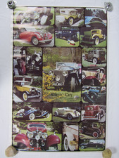 Classic Cars Poster 1983 Vintage Mercedes Ford Rolls Royce Packard Bugatti
