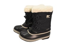 Sorel Yoot Pac Nylon WP Boots Girls Size 3 Black Waterproof Winter Snow Lined