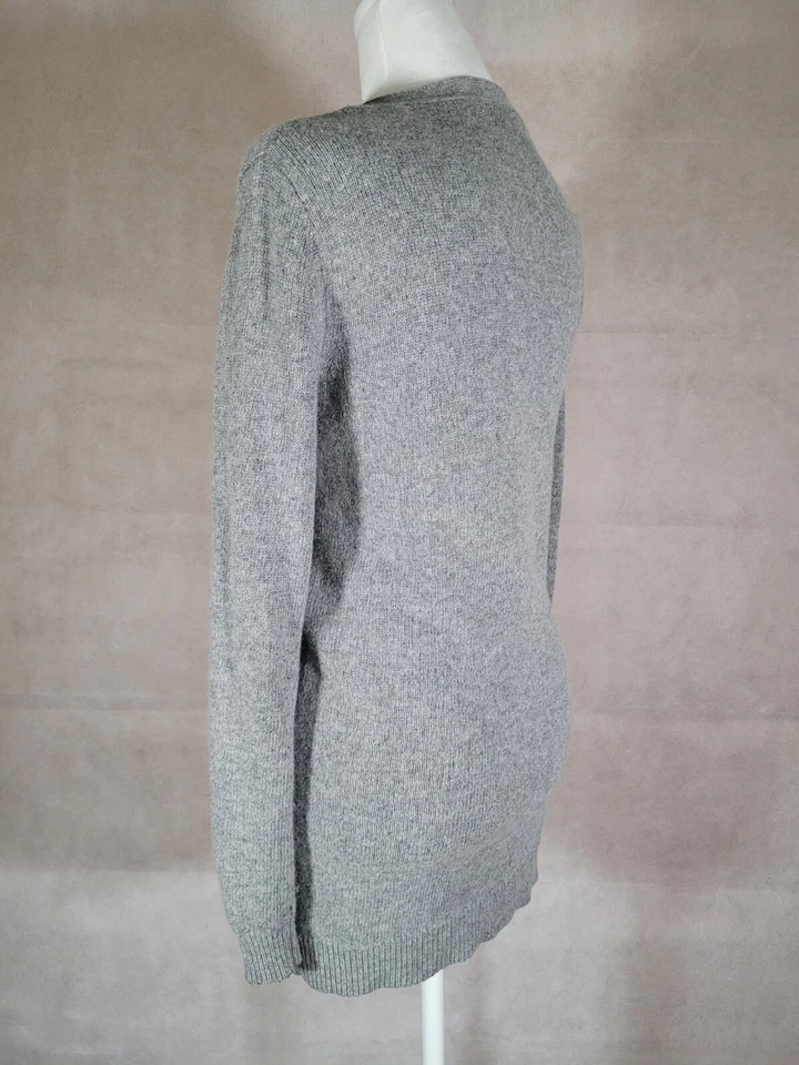 Cárdigan suéter para mujer Tory Burch gris cuello en V negro botones bolsillos talla XXS Foto 4 de 4