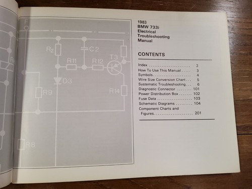 OEM 1983 BMW 733i ELECTRICAL TROUBLESHOOTING Repair Manual - Picture 2 of 4