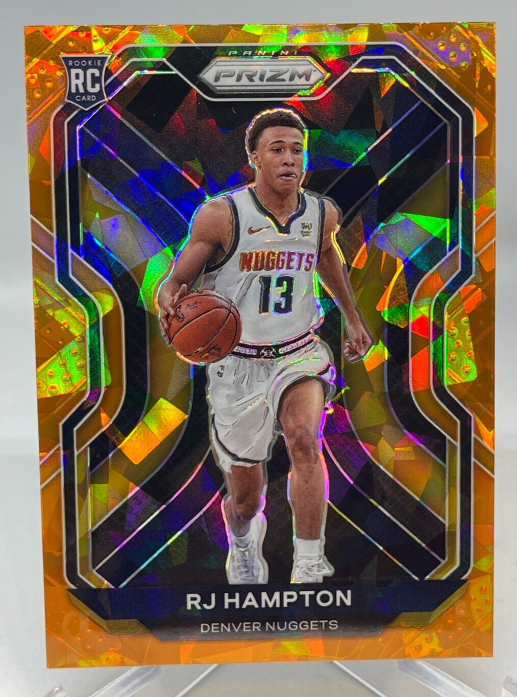 Rj Hampton 2020-21 Prizm Orange Cracked Ice Prizm Rookie Card RC #286 Nuggets