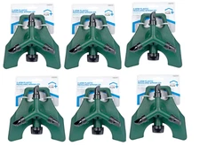 6 pack Home Plus Sled Base 3-Arm Rotating Sprinkler Green Throw Spray Range 50' 